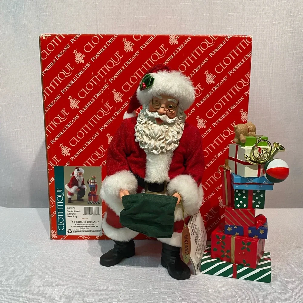Possible Dreams 2007 "Santa Needs A New Bag" 800597 w/Box & Hangtags 2 Pieces - Picture 1 of 14
